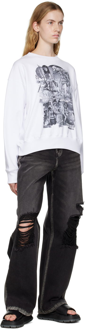 Sweatshirt We11done Movie Collage Graphic Sweatshirt Hvid | WD-TS3-22-743-U-WH, 3