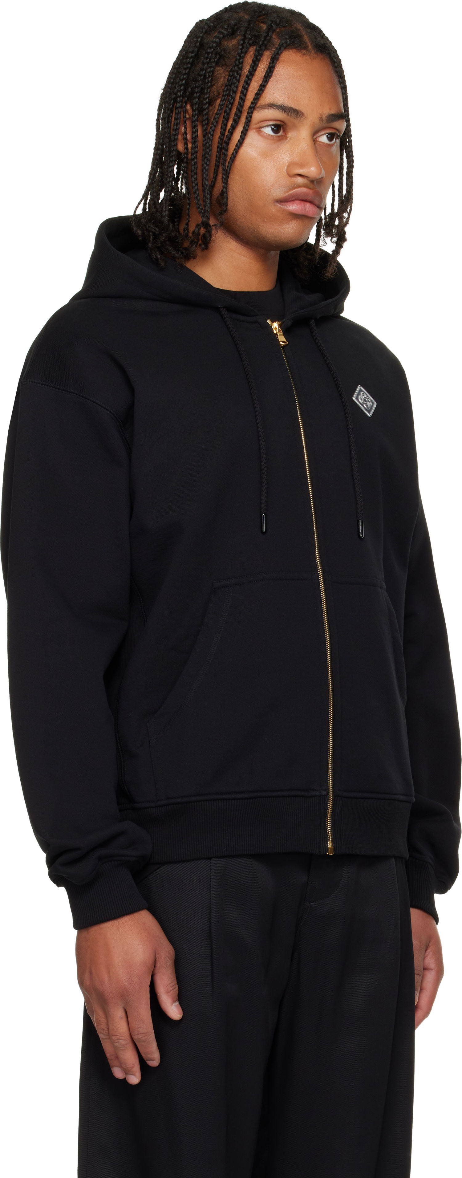 Sweatshirt Casablanca 'Casa' Chrome Full Zip Hoodie Sort | M-AW25-JTP-408-02, 1