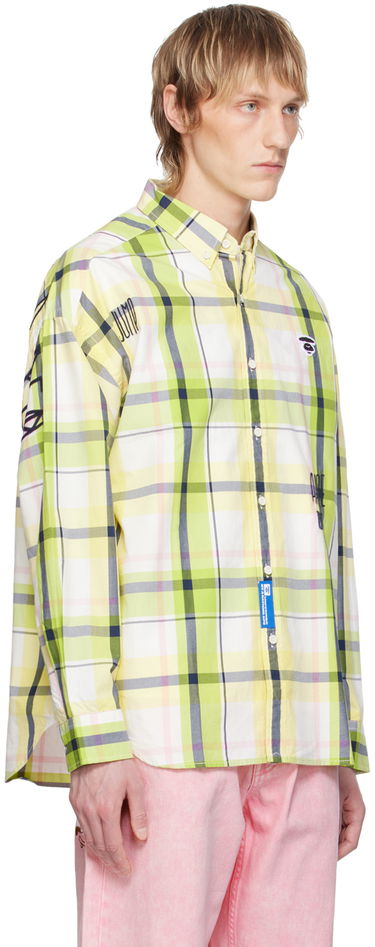 Skjorte AAPE by A Bathing Ape AAPE by A Bathing Ape Embroidered Plaid Shirt Gul | AAPSTM8479XXMGRT, 1