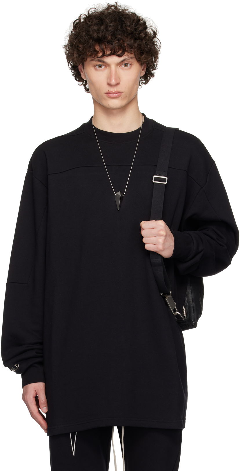 Sweatshirt Rick Owens Rick Owens Champion Edition Girdered Sweatshirt Sort | CM01E1671 CHFE FELPA