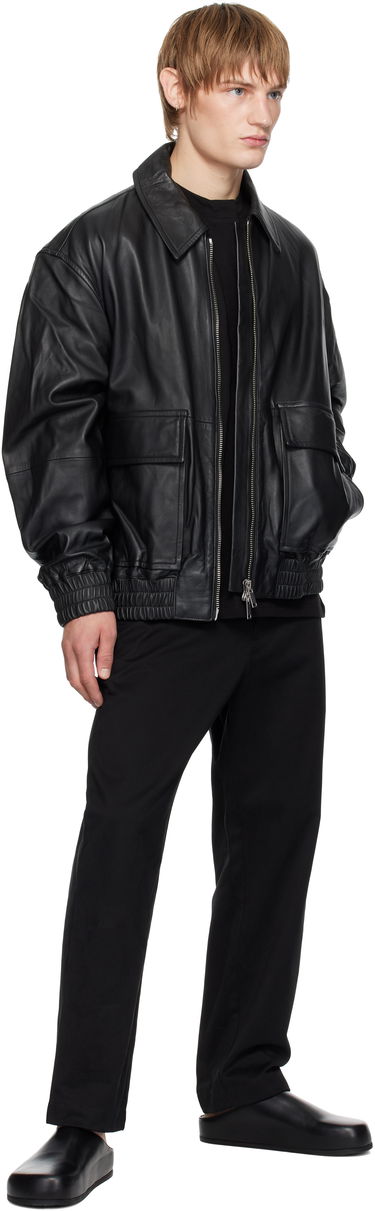 Bomberjakke Studio Nicholson Studio Nicholson Piston Leather Jacket Sort | PISTON SNM - 1115, 3