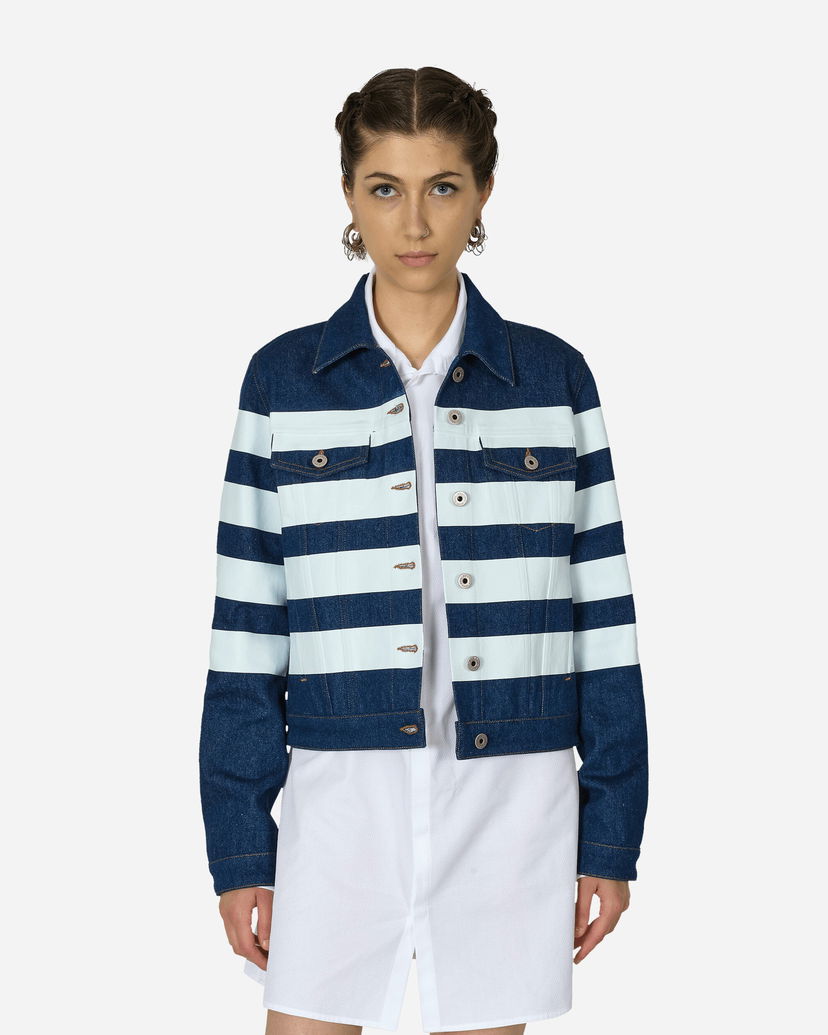 Jakke Jean Paul Gaultier Striped Denim Jacket Blå | VE071IP-D017 5501