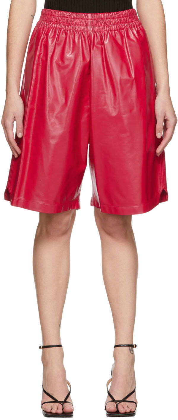 Shorts Bottega Veneta Leather Shiny Shorts Lyserød | 633445 VKLC0, 0