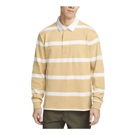 Polo skjorte Nike Striped Heavyweight Rugby Shirt Beige | FN3123-252, 0