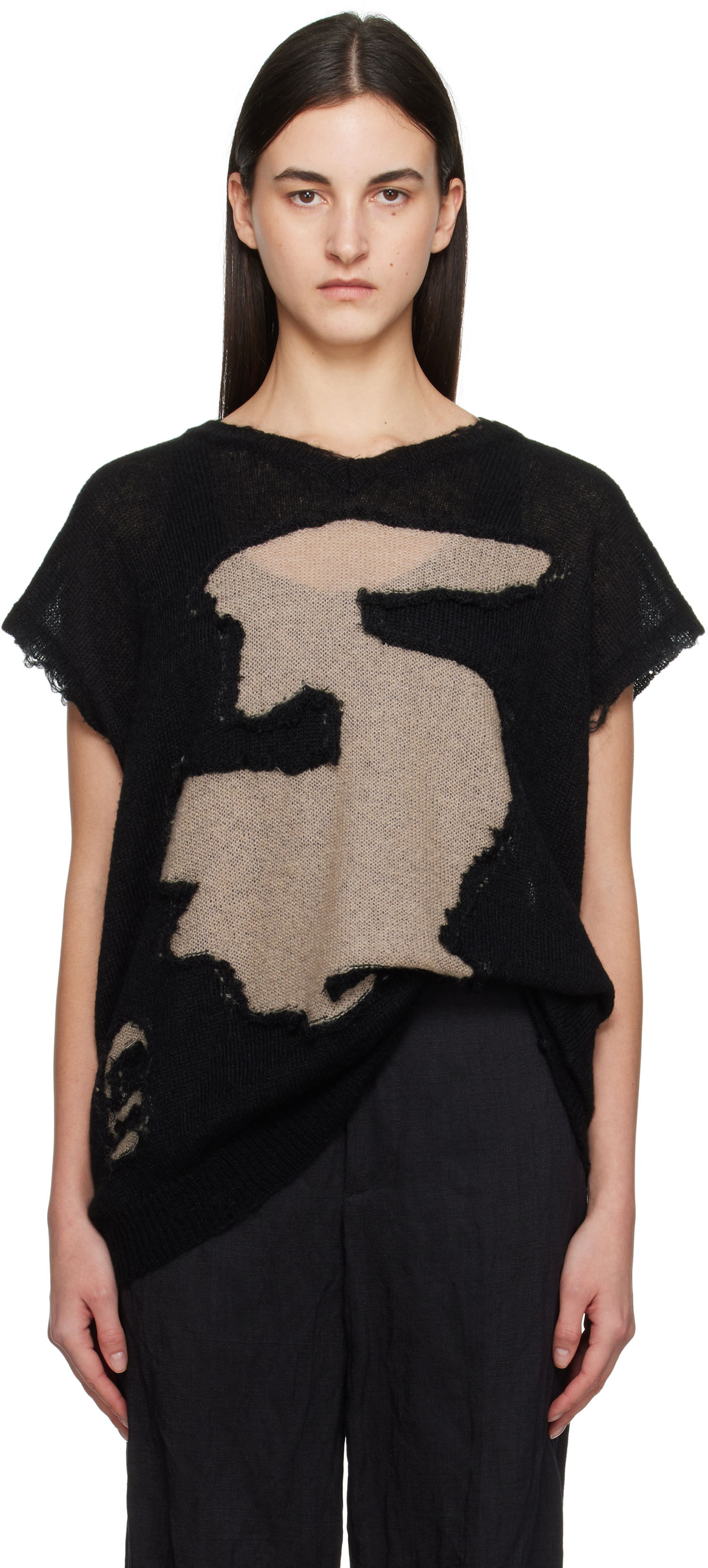 Sweater Maison Margiela MM6 Maison Margiela Abstract Distressed Knit Top Sort | S52HN0008 M13088, 0