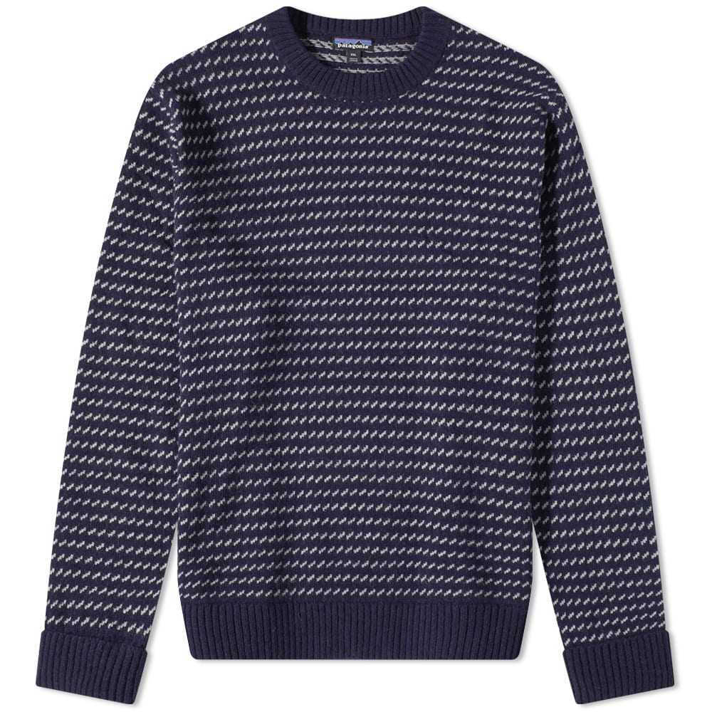Sweater Patagonia Recycled Wool Crewneck Mørkeblå | 50655-CNY, 0