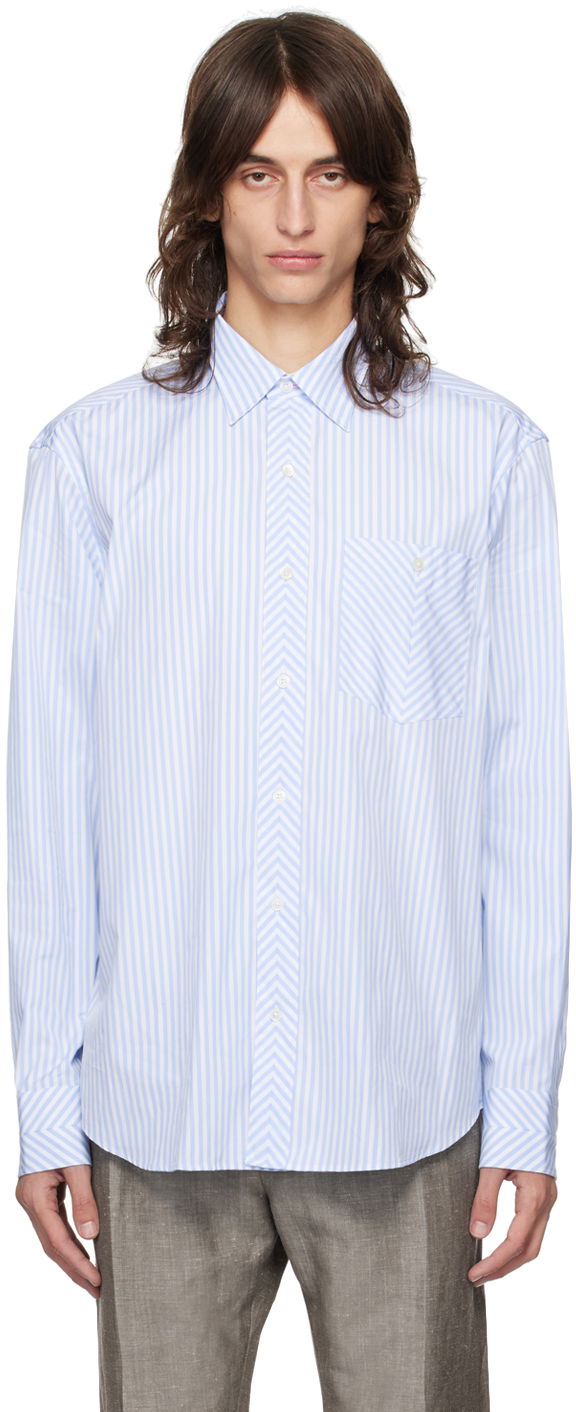 Skjorte Paul Smith Paul Smith Oversized Fit Striped Shirt Blå | M1R-045Z-N02404-40, 0