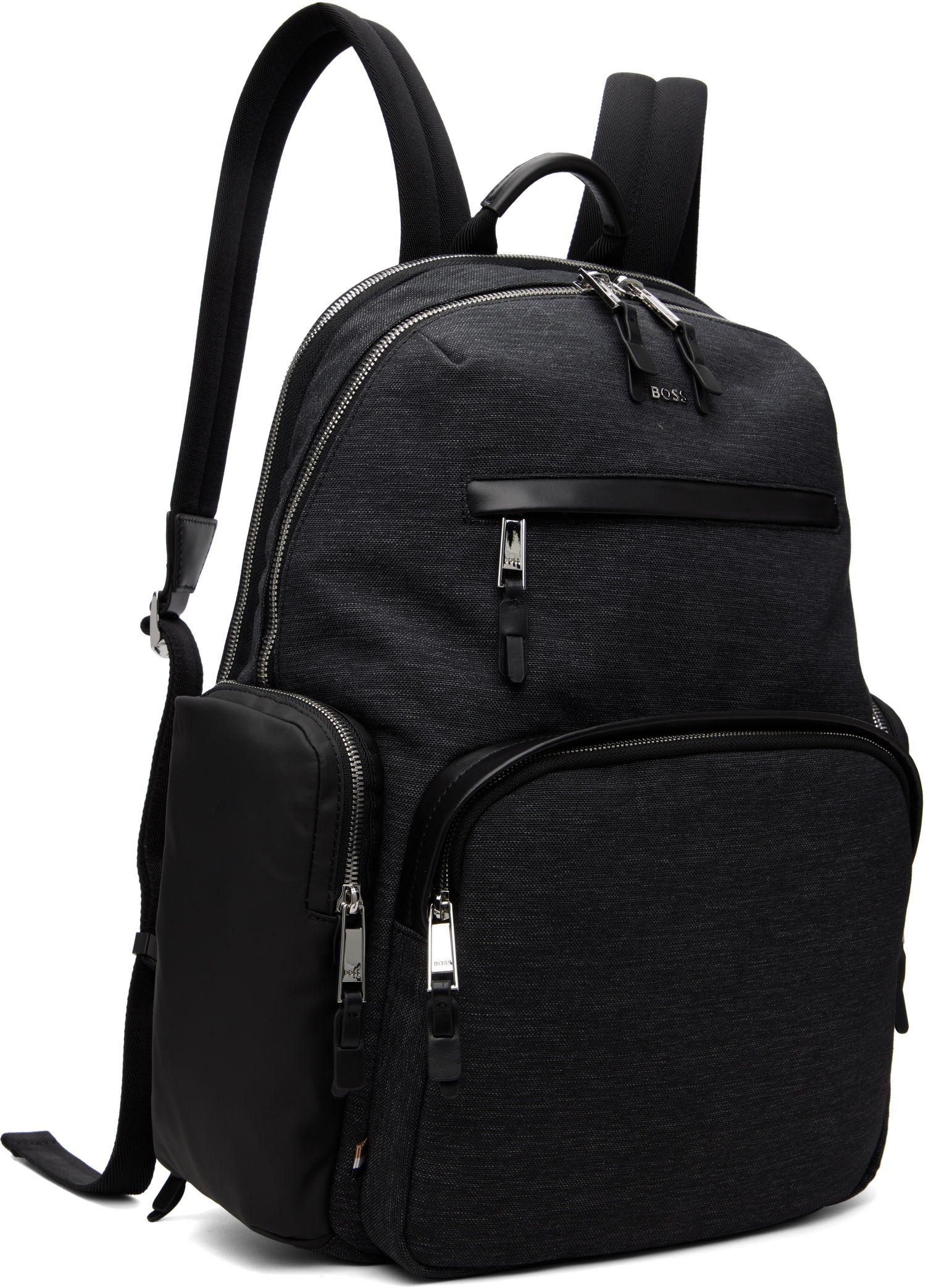 Rygsæk BOSS Textured Fabric Hardware Backpack Sort | 50548018, 1