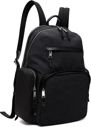 Rygsæk BOSS Textured Fabric Hardware Backpack Sort | 50548018, 1