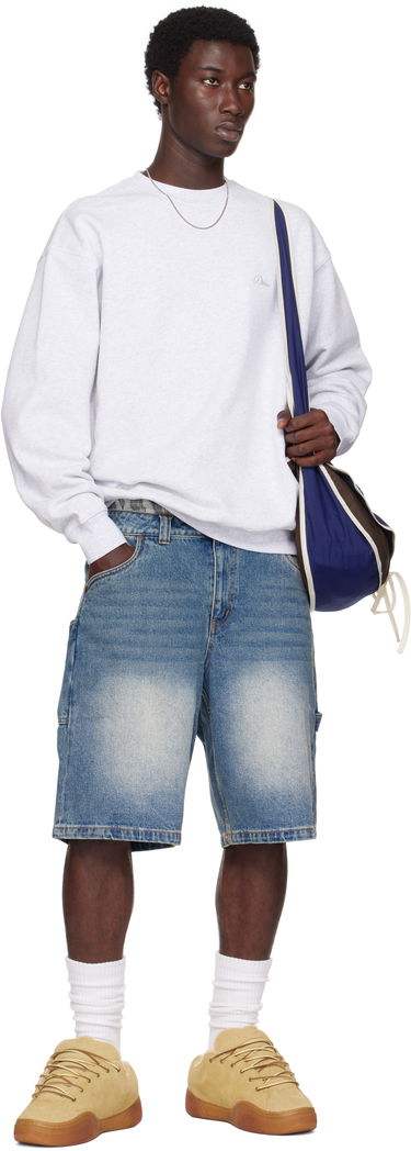 Sweatshirt Dime Dime Cursive Small Logo Crewneck Sweatshirt Grå | DIMESU2538ASH, 3