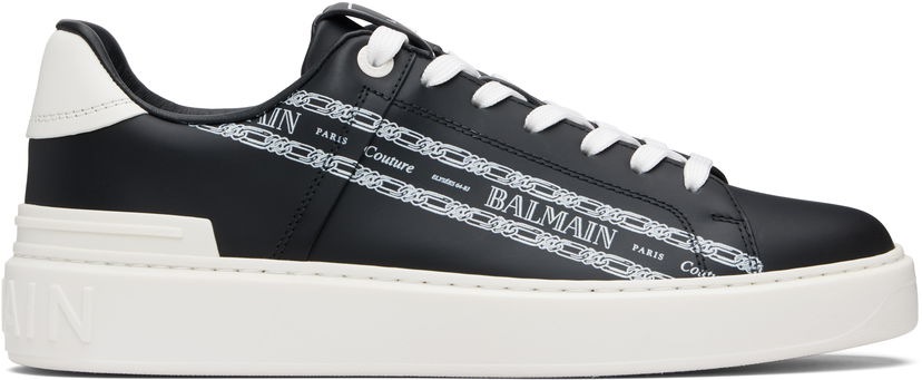 Sneakers og sko Balmain B-Court Printed Calfskin Sort | FM1VI288LBFC