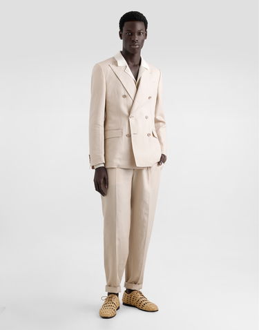 Bukser Dolce & Gabbana Dolce & Gabbana Linen Pants with Turn-Ups Beige | GP11XTFU4MCM0722, 1