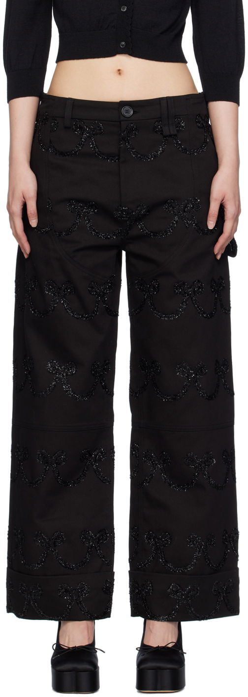 Bukser Simone Rocha Simone Rocha Patterned Wide-Leg Trousers Sort | 4101 1062
