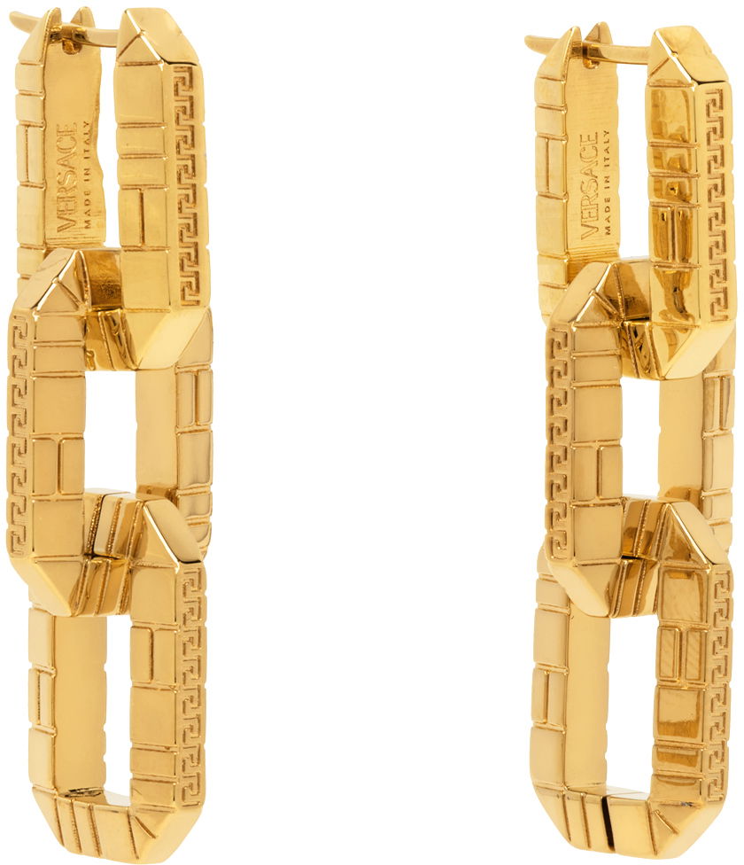 Øreringe Versace Greca Quilting Drop Earrings "Gold" Metalisk | 1014266_1A00620_3J000, 1