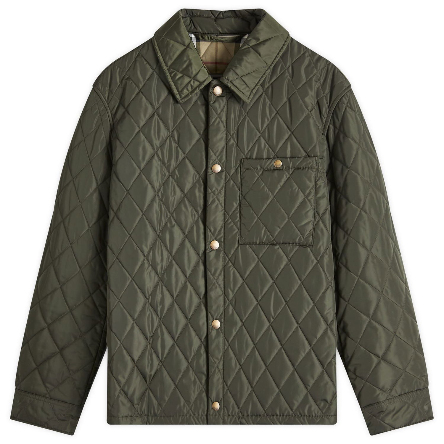 Puffer jakke Burberry Quilted Shirt Jacket Grå | 8100843-C1748, 0