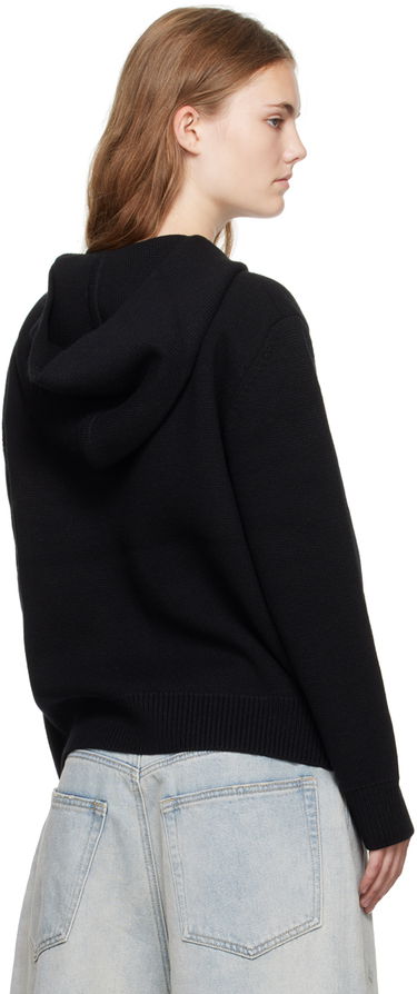 Sweatshirt We11done We11done Embroidered-Logo Zip-Up Hoodie Sort | WD-KJ2-24-605-W-BK, 2