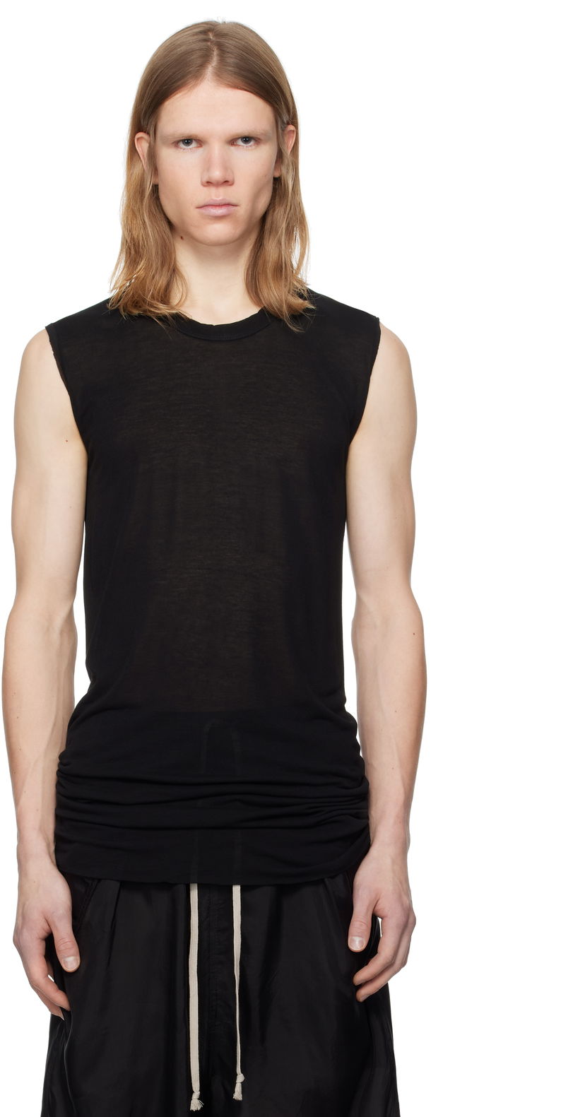 Tanktop Rick Owens Rick Owens Hollywood Basic SL Tank Top Sort | RU01E5151 JS