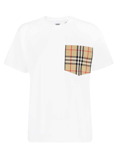 T-shirt Burberry Carrick Check Pocket T-Shirt Hvid | 8043386