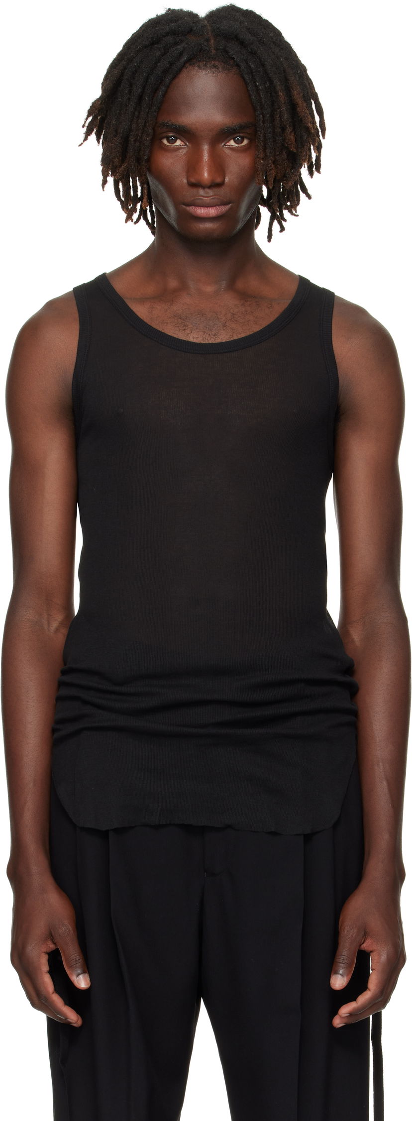 Tanktop Ann Demeulemeester Ann Demeulemeester Boris Ruched Tank Top Sort | B0011785-FA434-099