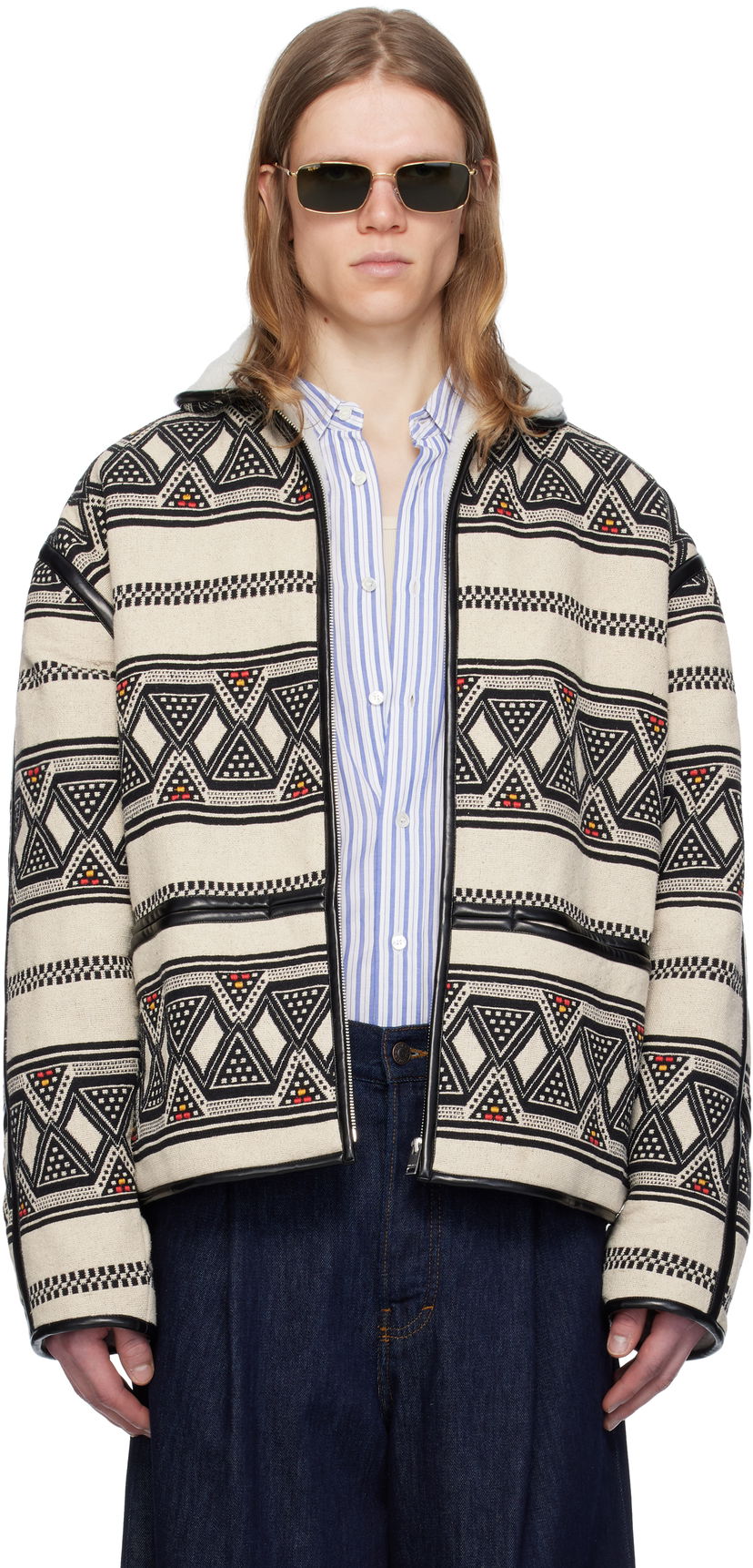 Jakke ISABEL MARANT Isabel Marant Nelkis Patterned Jacket Beige | 25PVE0274HB-C1D03H
