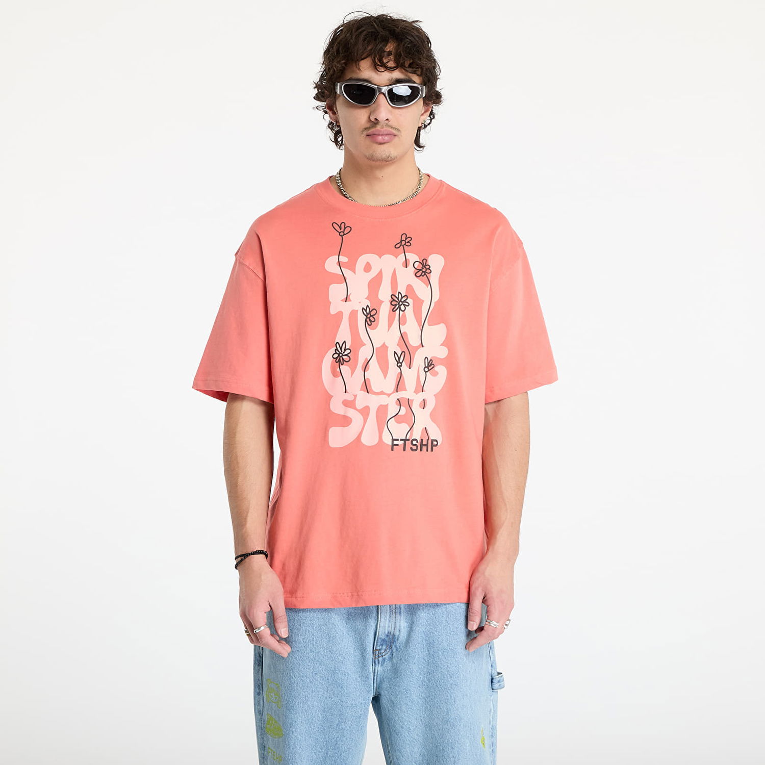 T-shirt Footshop Spiritual Gangster Peach Graphic T-Shirt Lyserød | FTSHP_388, 0
