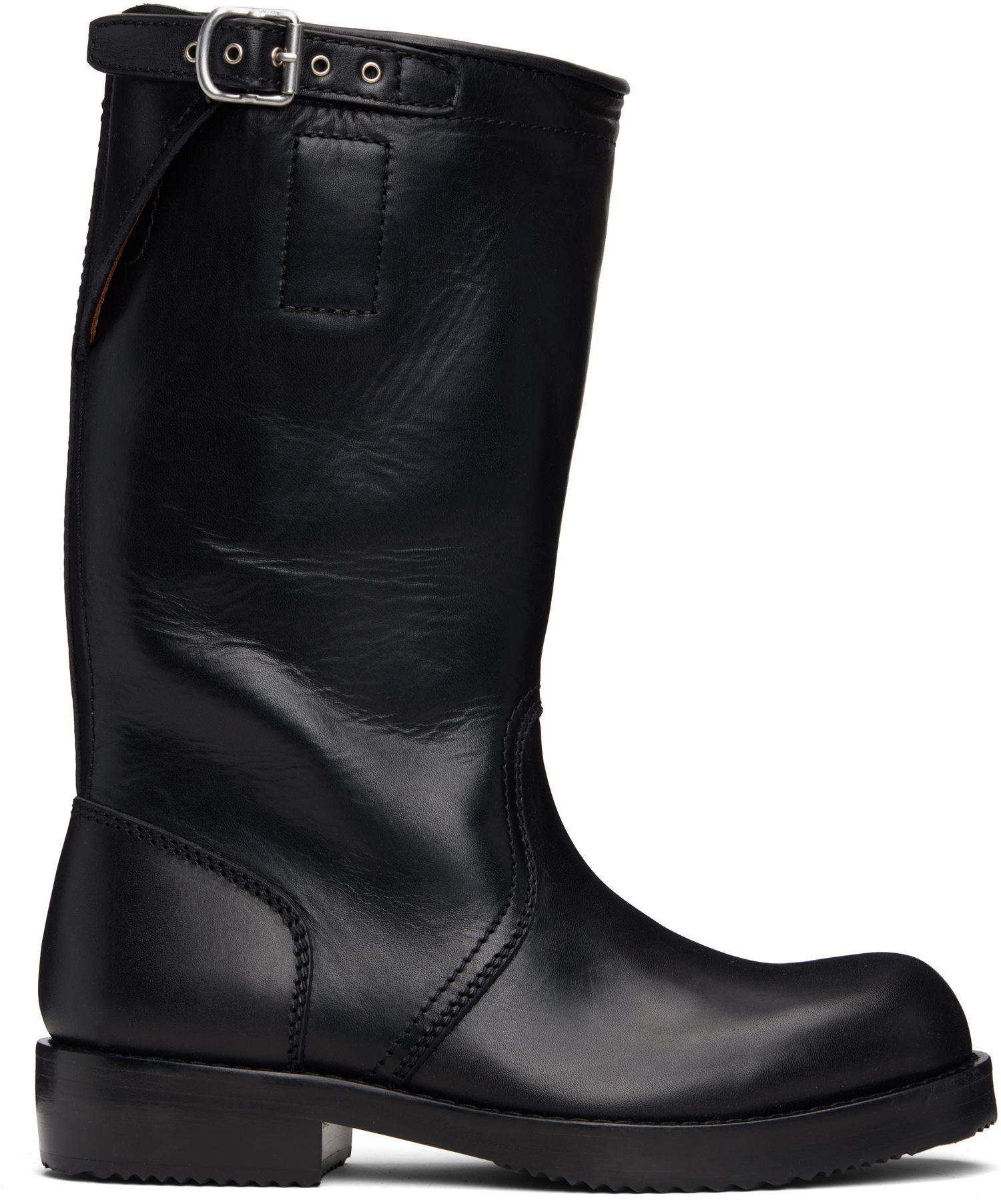 Sneakers og sko Dries Van Noten Dries Van Noten Leather Biker Boots Sort | 252-021700-105, 0