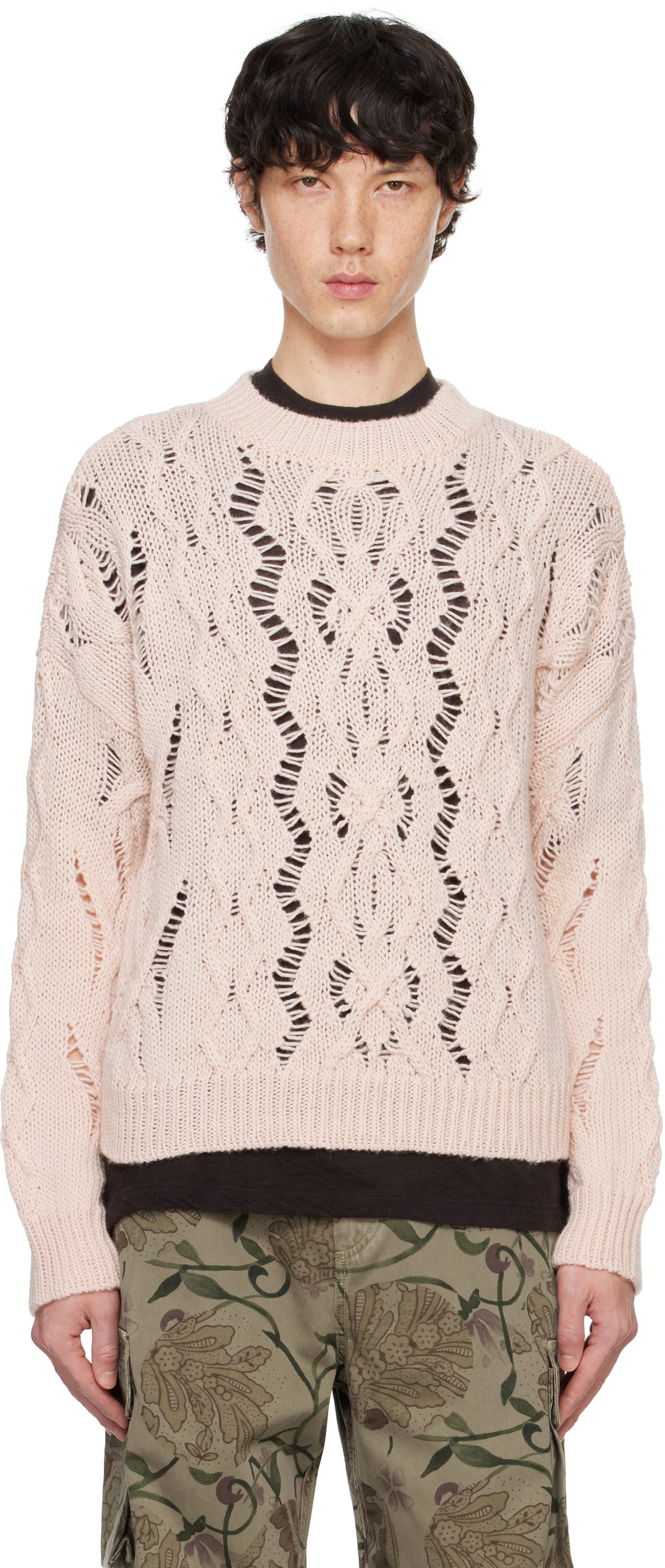 Sweater OUR LEGACY Cable Knit Roundneck Sweater Lyserød | M4243CSD, 0