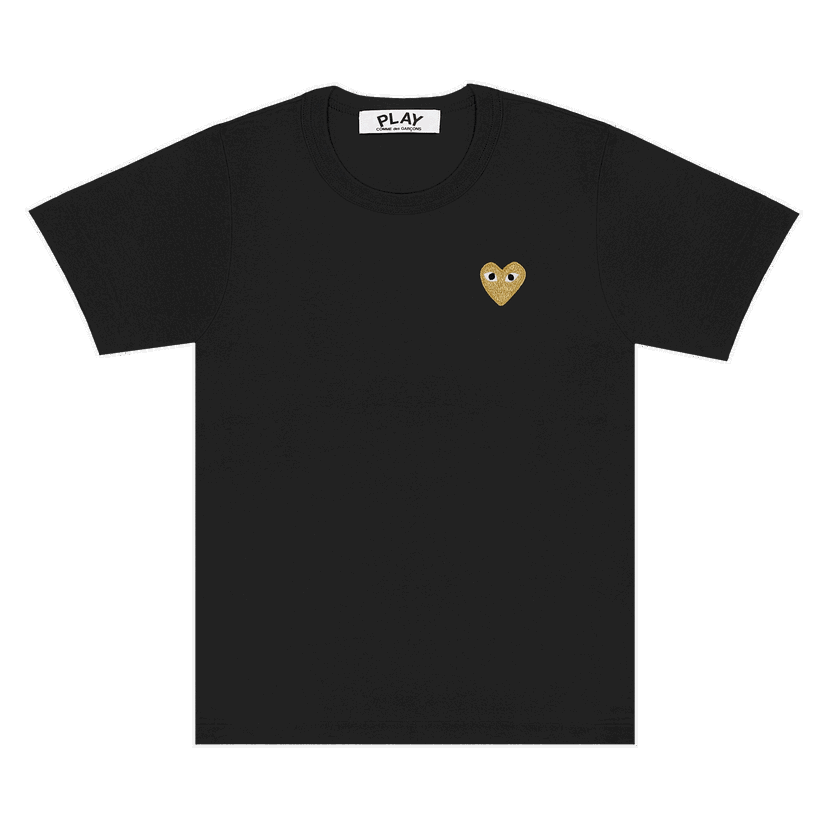 T-shirt Comme des Garçons PLAY Gold Heart T-Shirt Sort | AZ T215 051 1