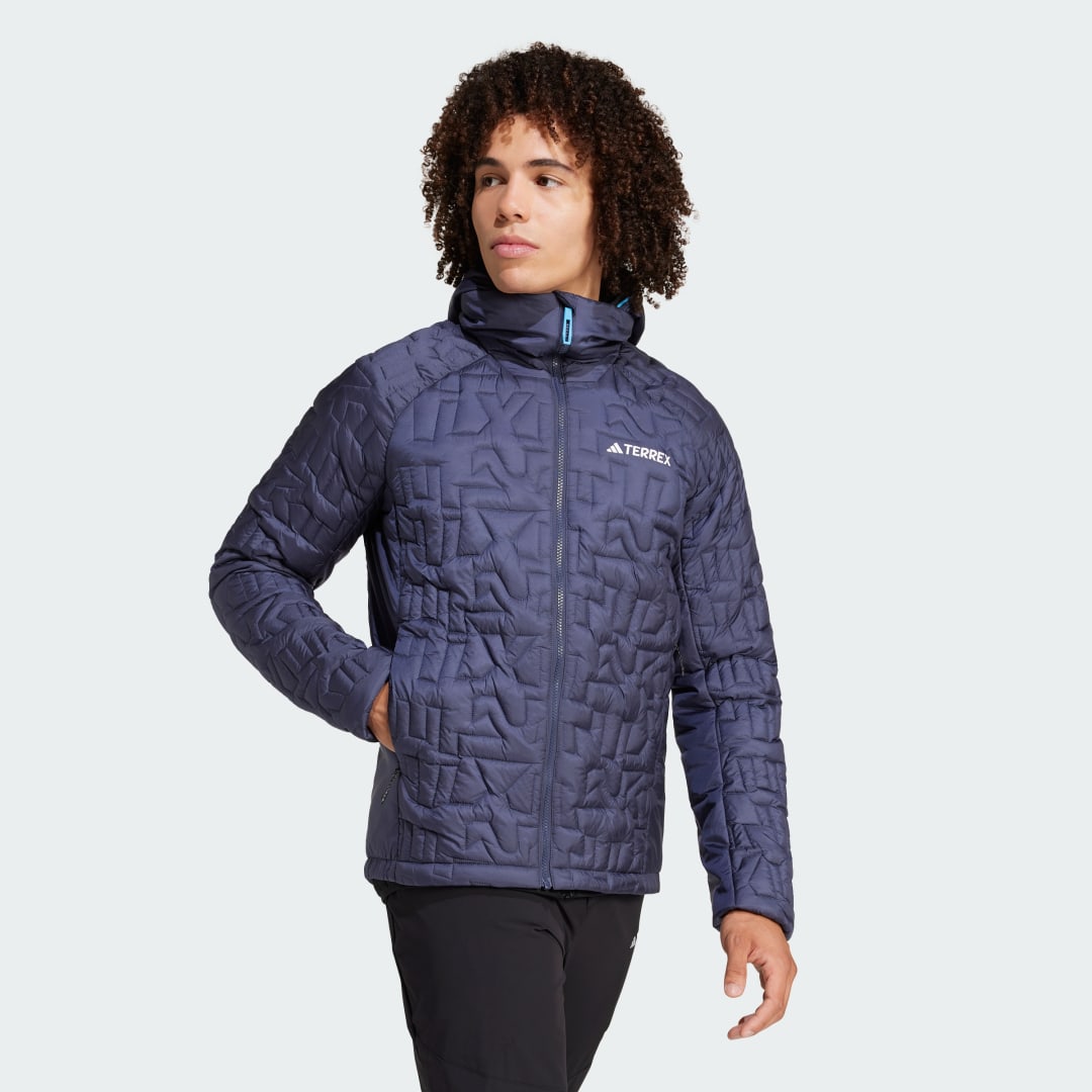 Puffer jakke adidas Performance Xperior PrimaLoft Loose Fill Insulated Hooded Jacket Blå | JI8572, 1