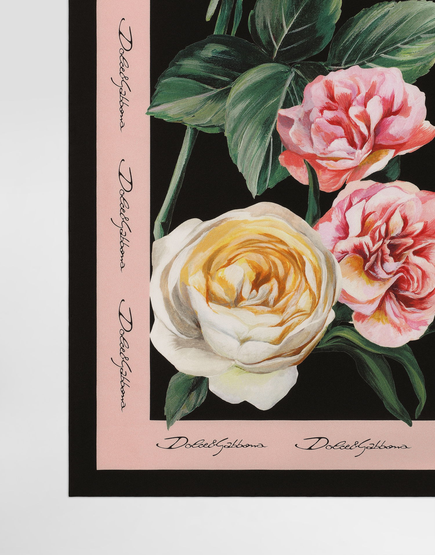 Tørklæde Dolce & Gabbana Dolce & Gabbana Rose and Peony Print Silk Twill Square Scarf Lyserød | FN092RGDCUIHH5IY, 1