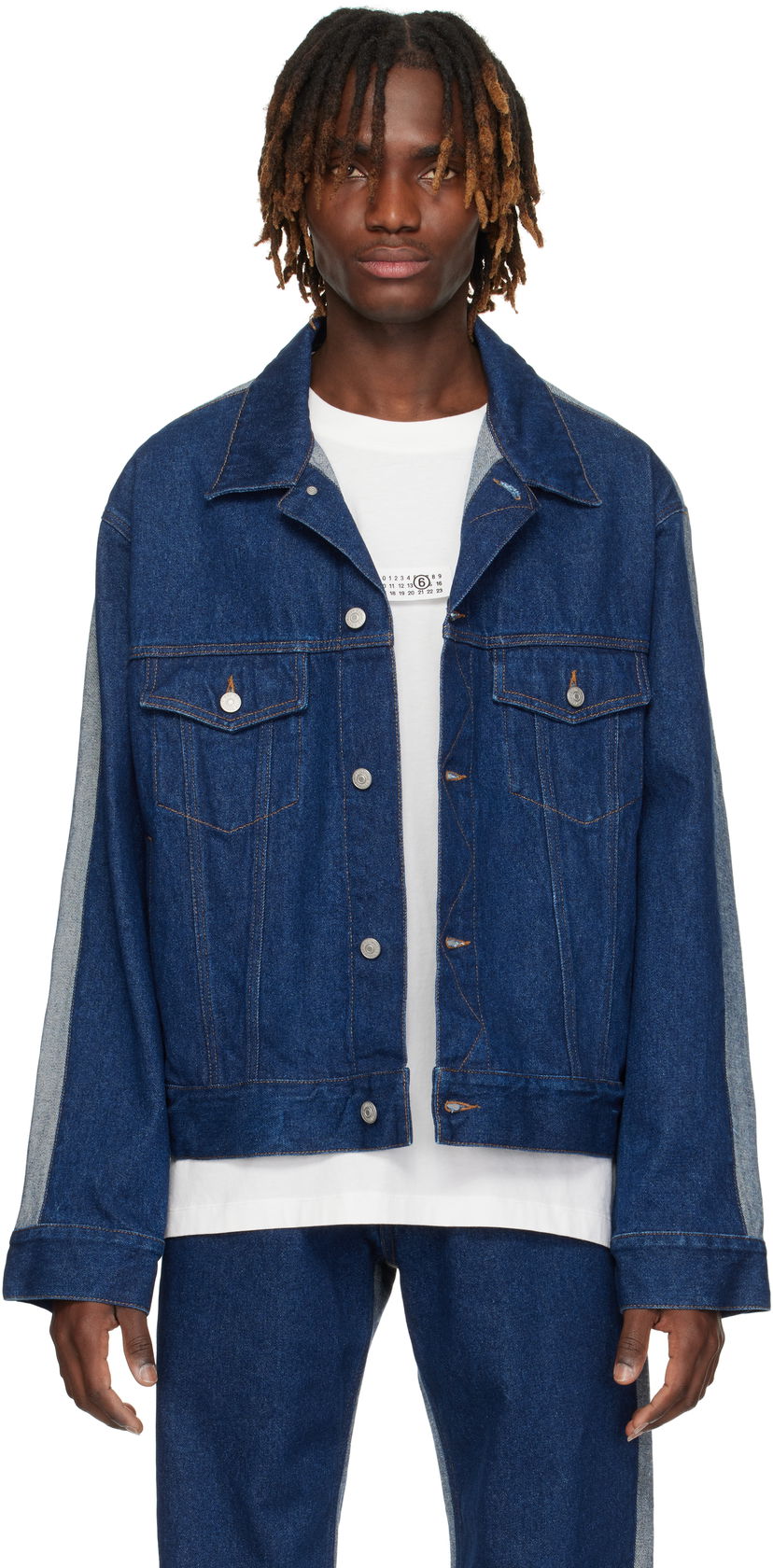 Jakke Maison Margiela MM6 Maison Margiela Sports Denim Jacket Blå | SH0AM0038 M30018
