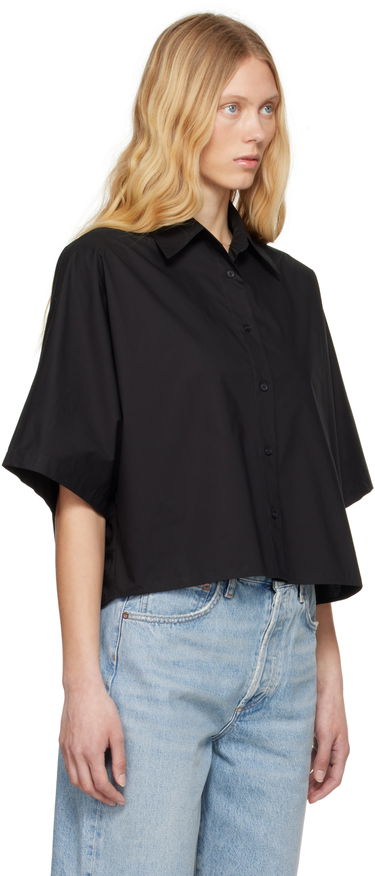 Skjorte AGOLDE AGOLDE Merrin Cropped Short Sleeve Shirt Sort | A7353-1769, 1
