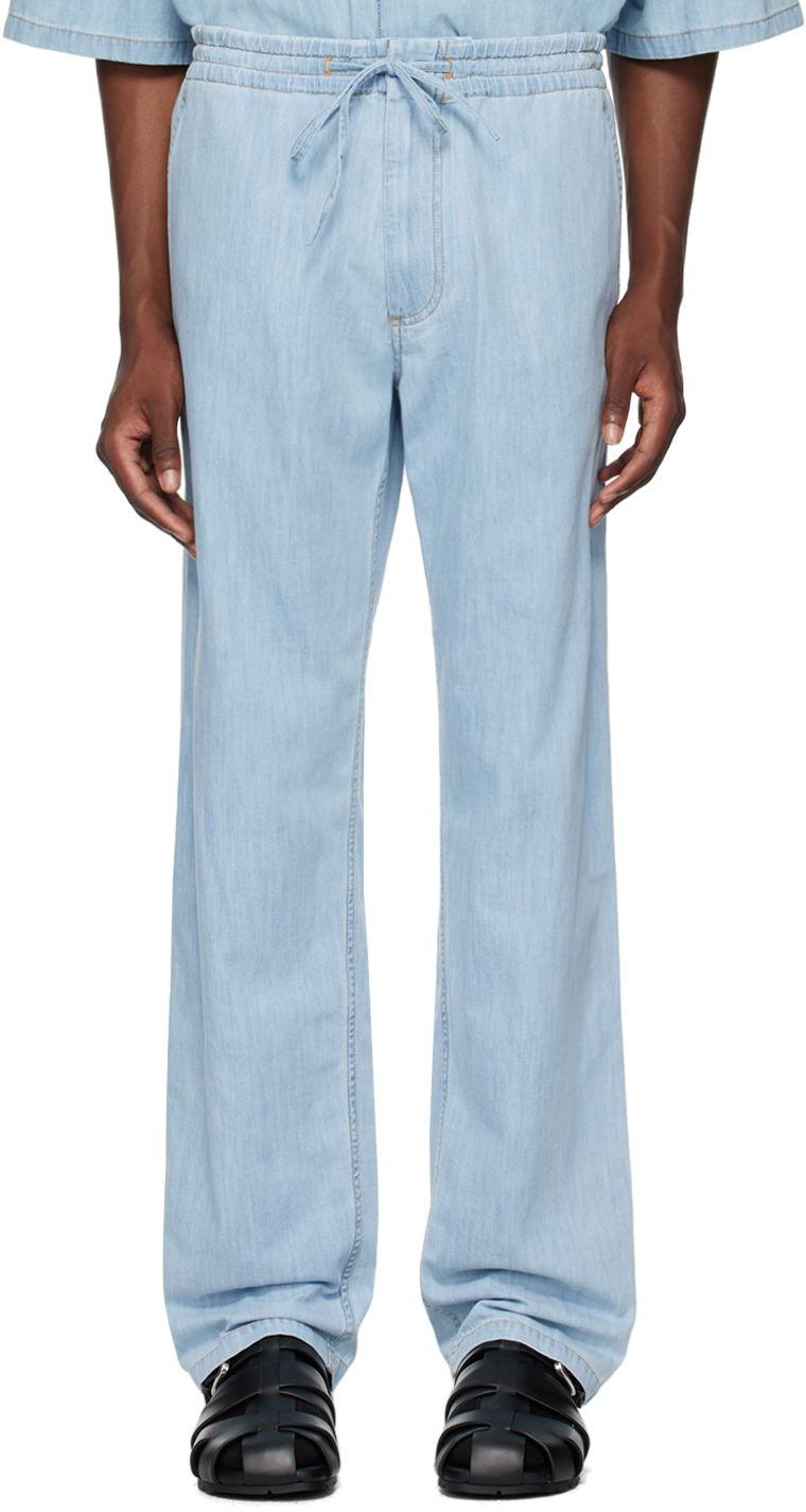 Jeans Bottega Veneta Light Bleached Elasticized Jeans Blå | 799731 V3N60 4946