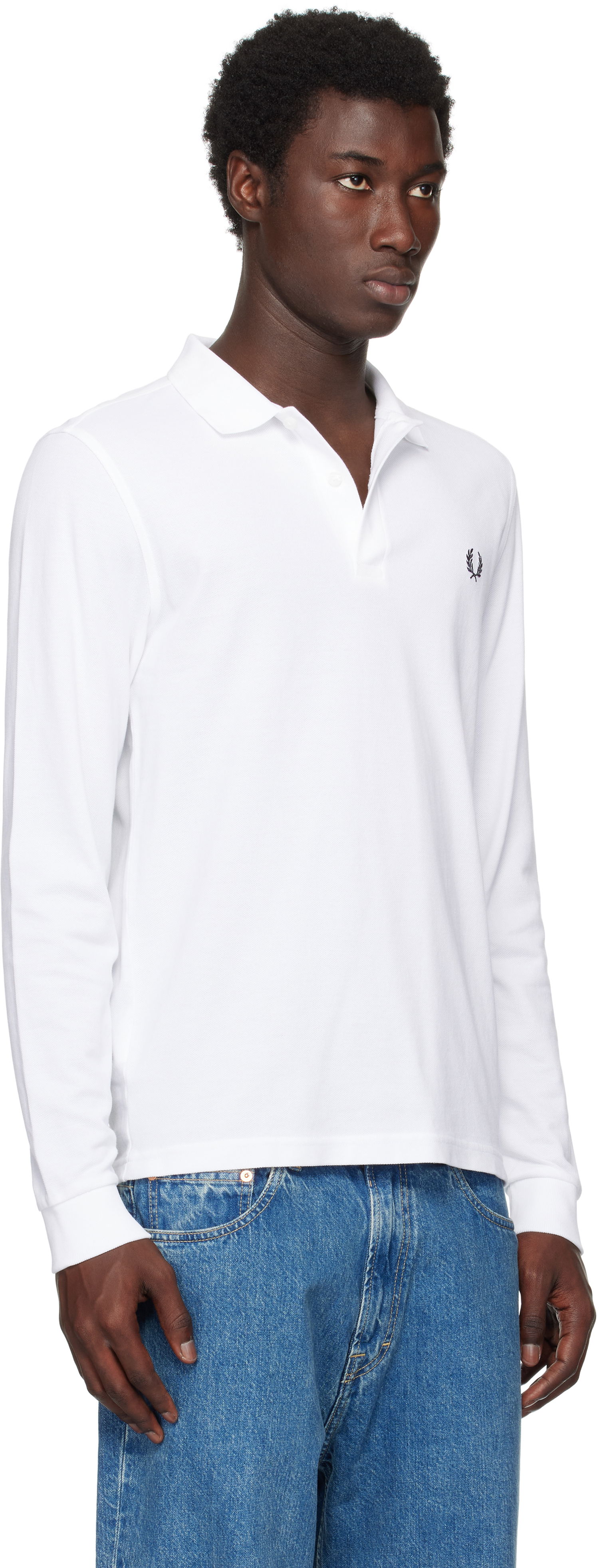 Polo skjorte Fred Perry Long Sleeve Polo Hvid | M6006, 1