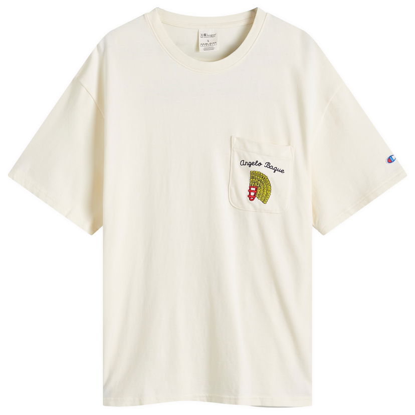 T-shirt Champion Pocket T-Shirt With Graphic Print Hvid | GP205473-X1QF
