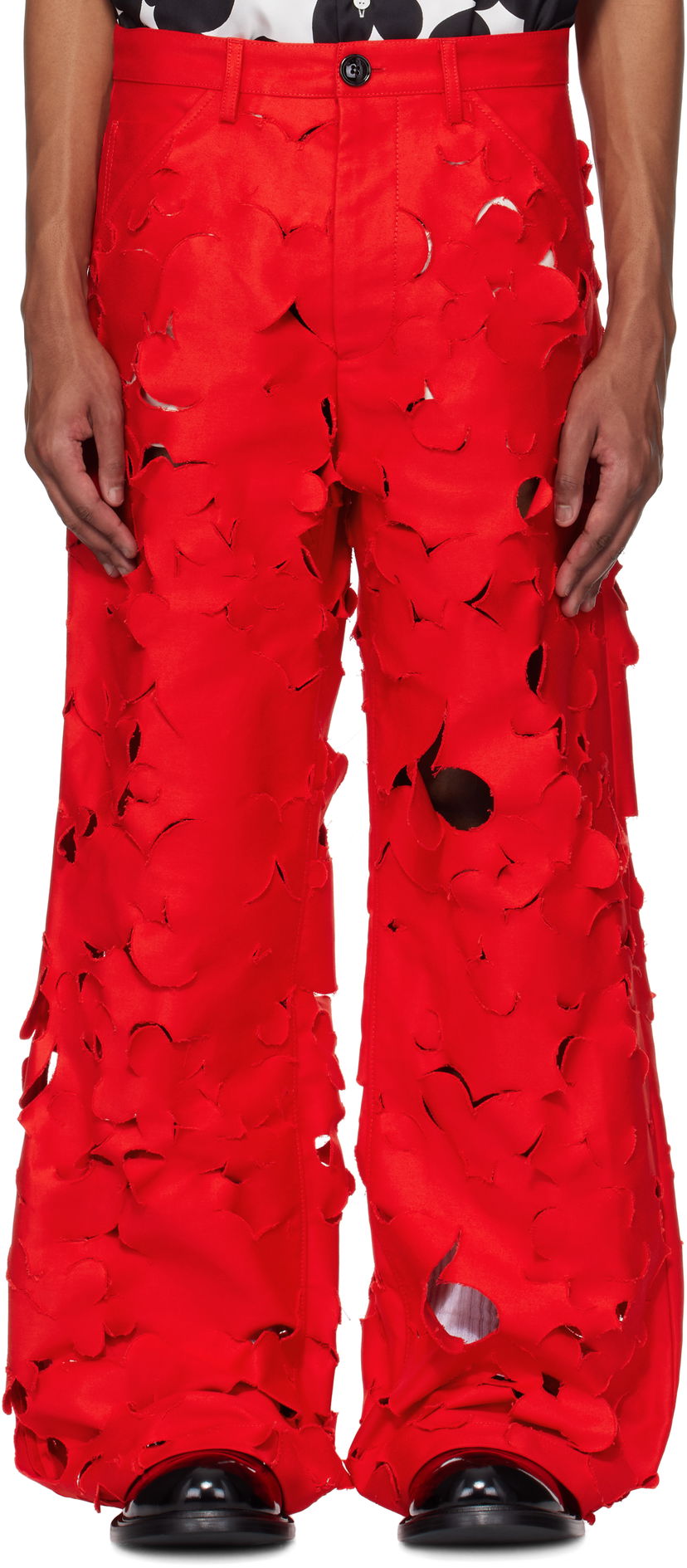 Bukser Marni Marni Cut-Out Cargo Pants Rød | PUMU0287S0 USR012