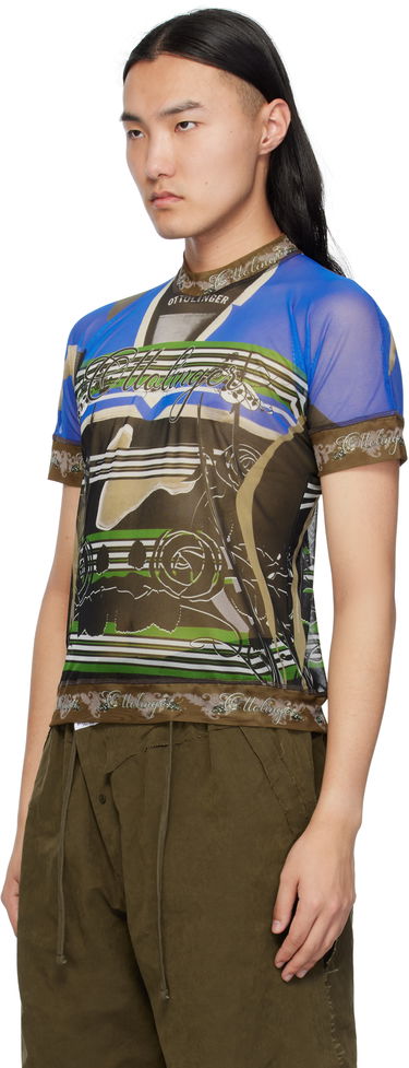 T-shirt Ottolinger Ottolinger Printed Mesh T-Shirt Blå | 101-100501-01, 3