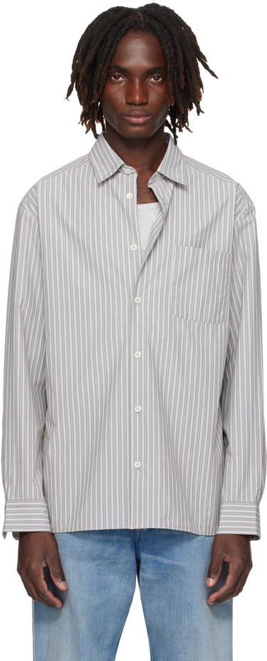 Skjorte A.P.C. A.P.C. Malo Striped Shirt Grå | COHJJ-H12532, 0