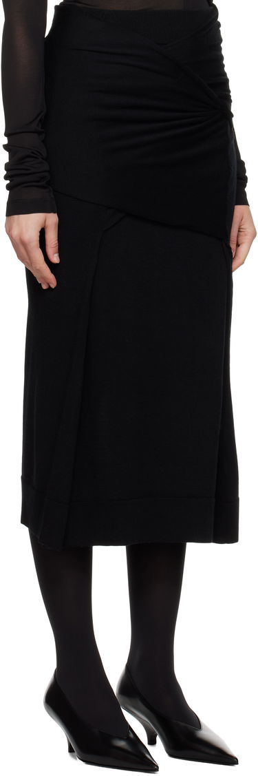 Nederdel TOTEME Draped Midi Knit Skirt Sort | 244-WRT0398-YA0087, 1
