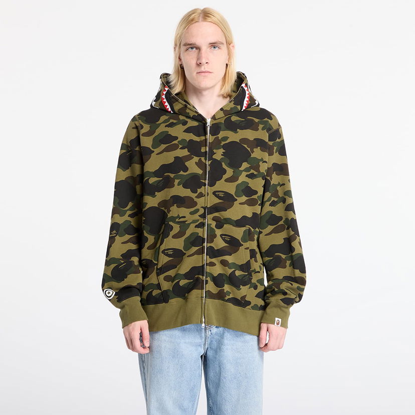 Sweatshirt BAPE 1St Camo Shark Full Zip Hoodie Flerfarvet | 001ZPL801007MGRN
