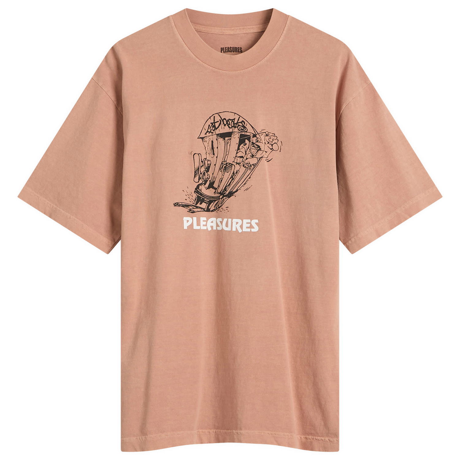 T-shirt Pleasures Pleasures x Fat Beats 9th Street T-Shirt, Size Large Brun | P25SP067-ROSE, 0