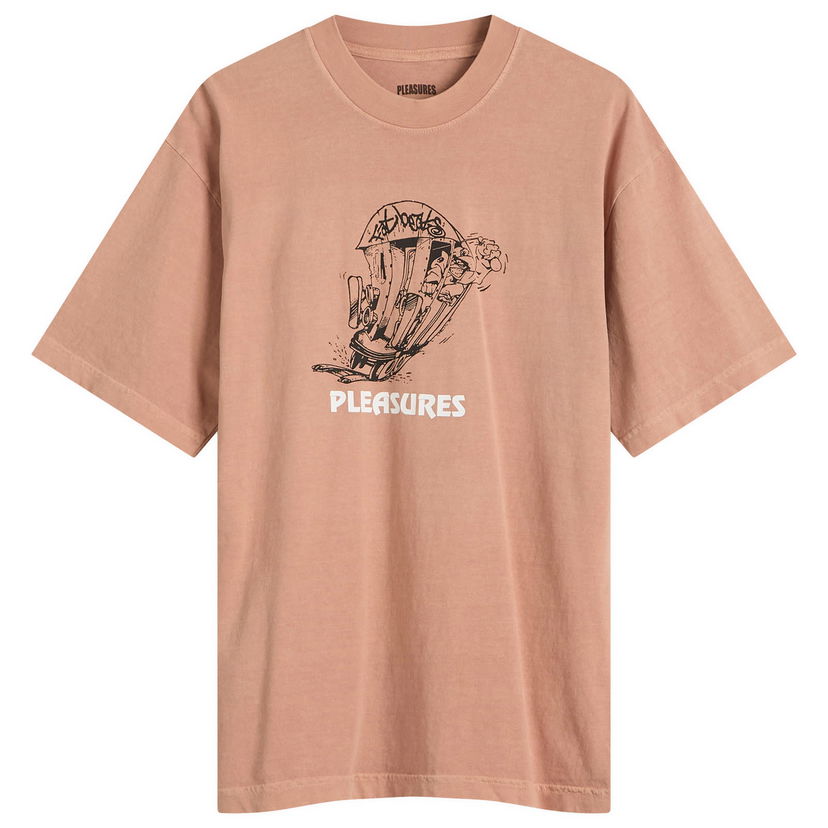 T-shirt Pleasures Pleasures x Fat Beats 9th Street T-Shirt, Size Large Brun | P25SP067-ROSE