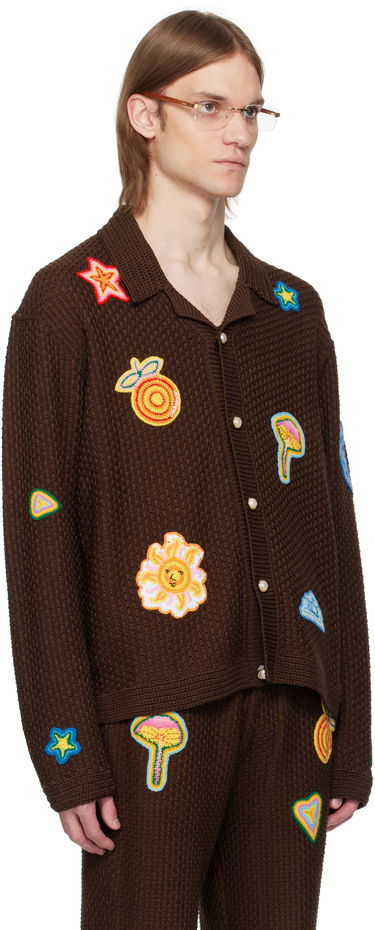 Sweater Casablanca Casablanca Crochet Motif Cardigan Brun | MS25-KW-912-01, 1