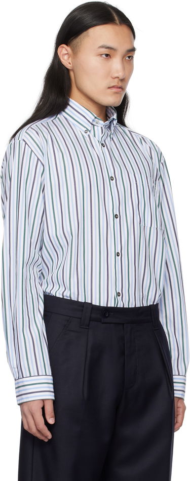 Skjorte A.P.C. Striped Logo Shirt Hvid | COHEI-H12599, 1