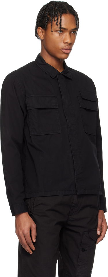 Skjorte C.P. Company C.P. Company Organic Gabardine Utility Lens Shirt Sort | 18CMSH128A-110143G, 1