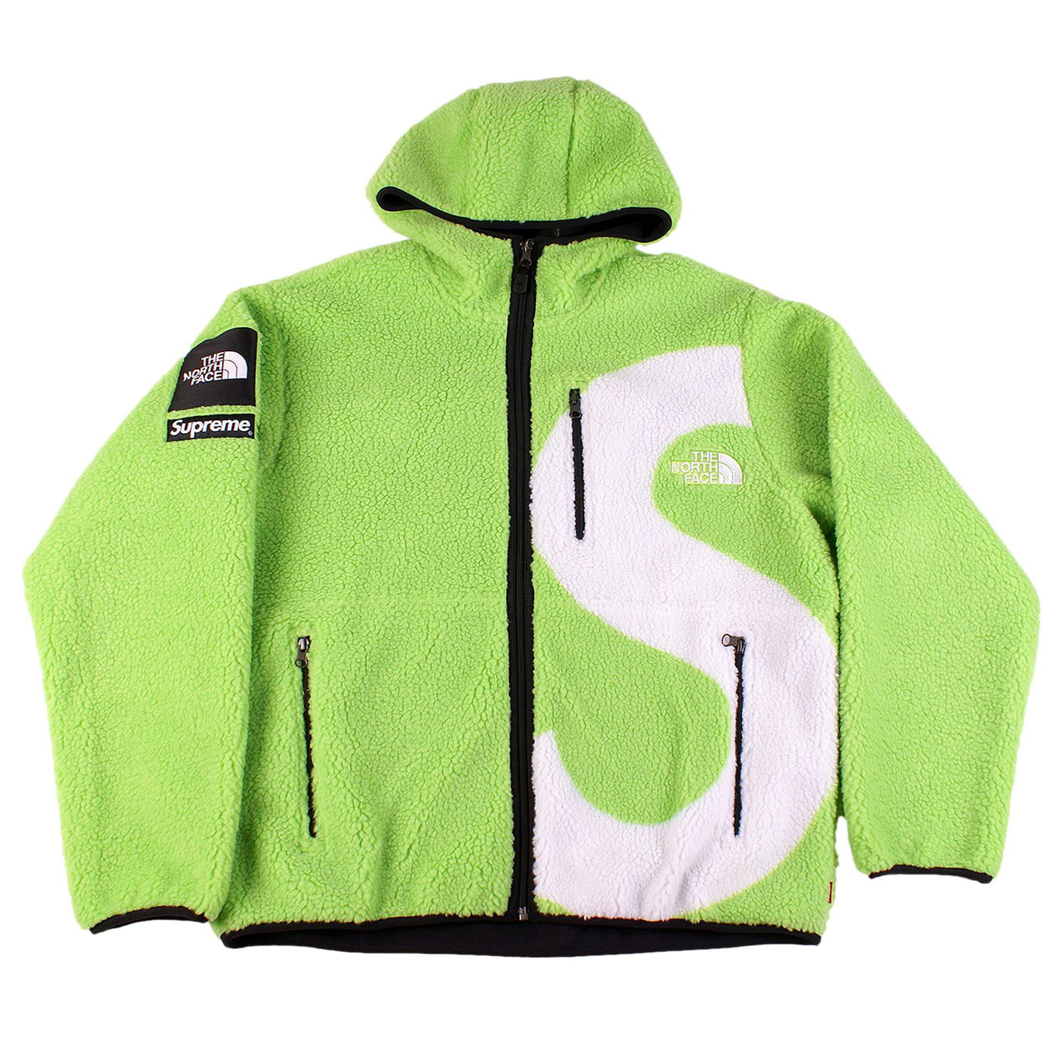 Jakke Supreme The North Face x S Logo Hooded Fleece Jacket Grøn | FW20J24 LIME, 1