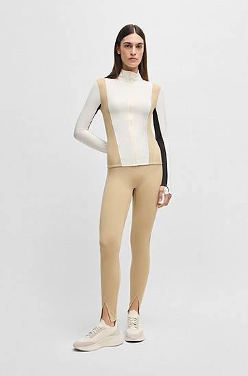 Sweatshirt BOSS Color-Block Stretch Zip-Up Active Jacket Hvid | 50540215, 1