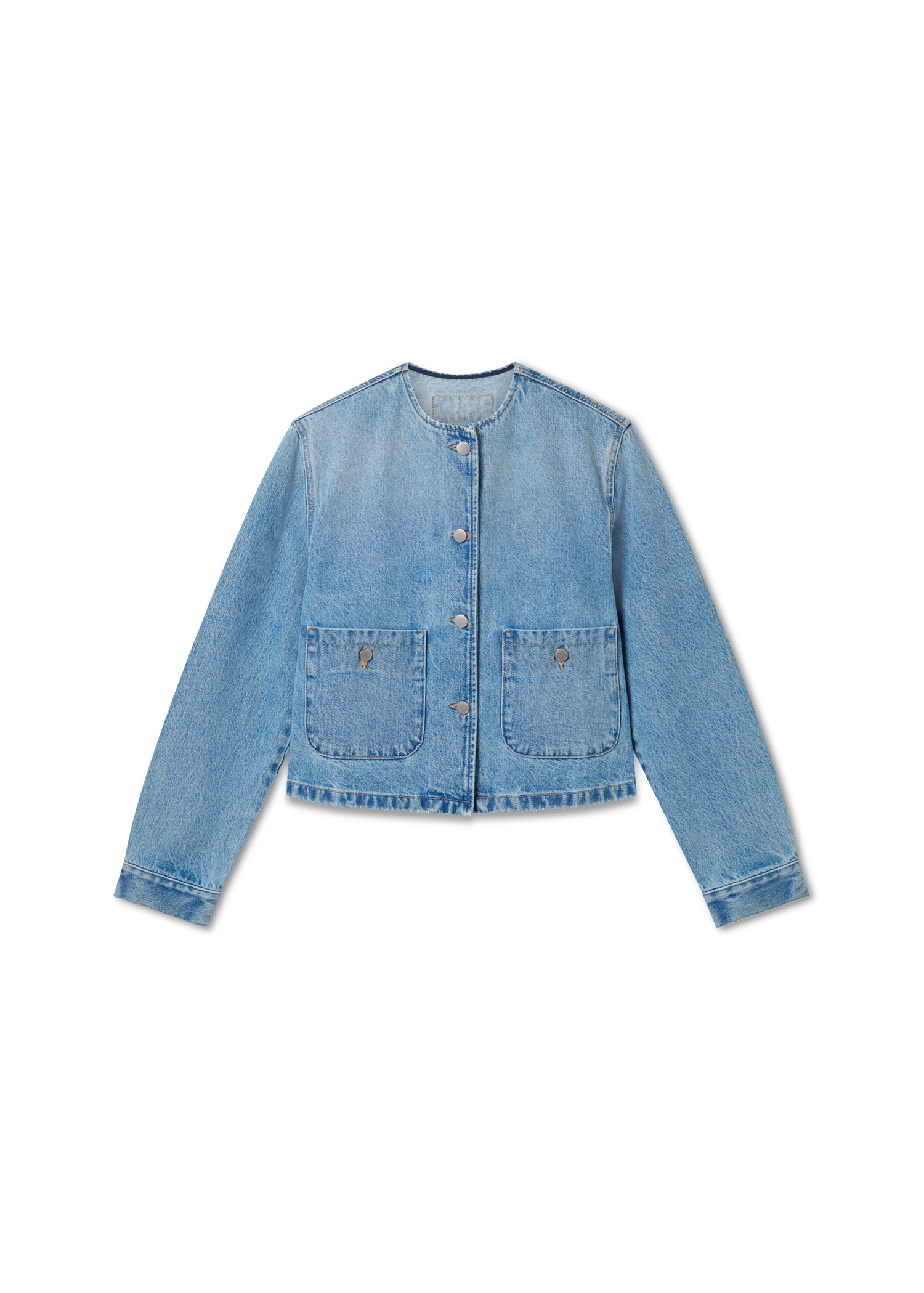 Jakke AXEL ARIGATO Collarless Denim Jacket Blå | A3051001, 1