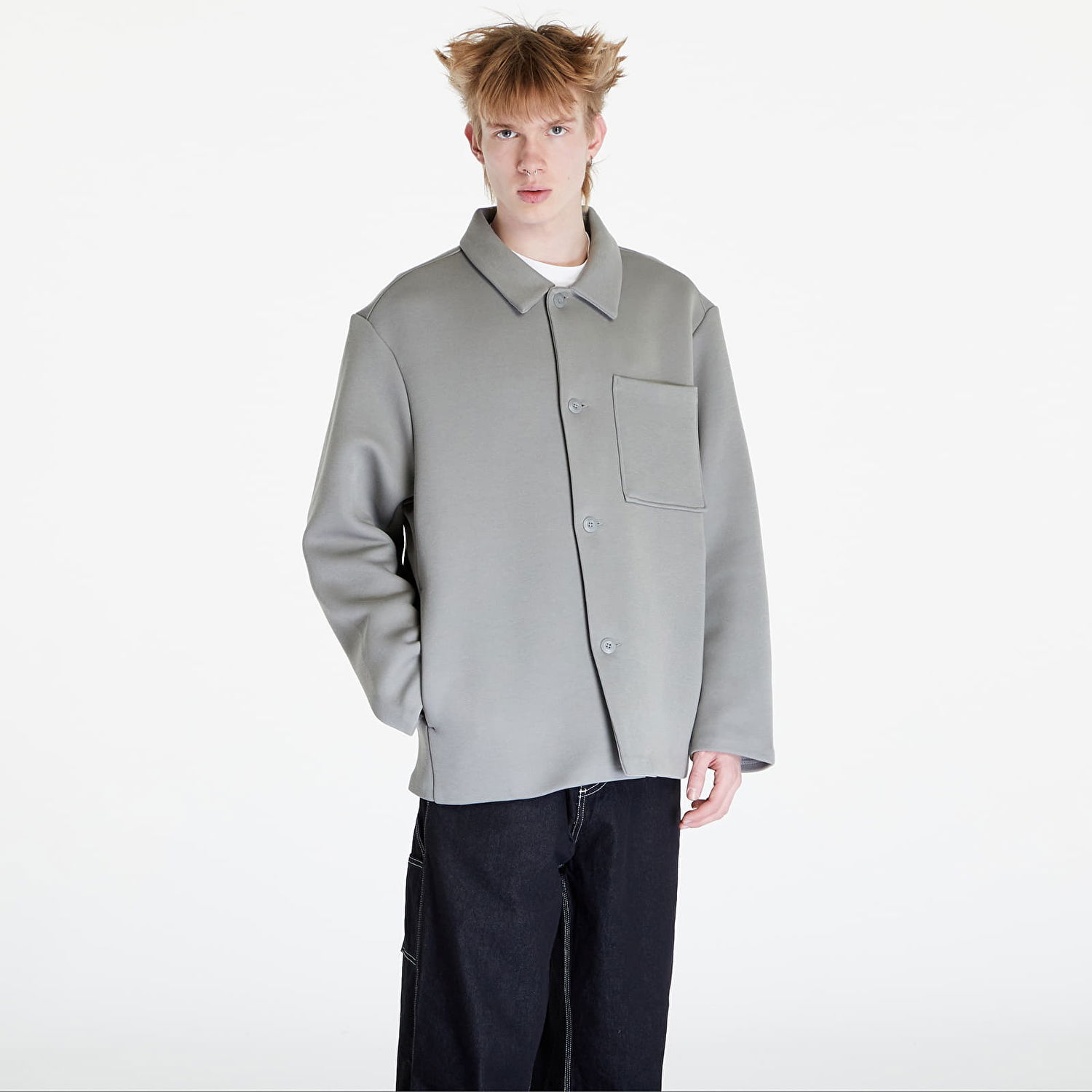 Jakke Nike Sportswear Tech Fleece Reimagined Oversized Shacket "Dark Stucco" Grå | FB8167-053, 0