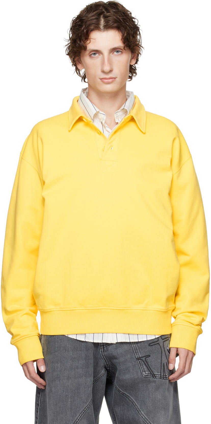 Sweatshirt JW Anderson JW Anderson Rugby Sweatshirt Polo Gul | JO0275-PG1632